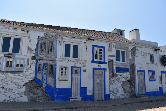 building painted with art work 
