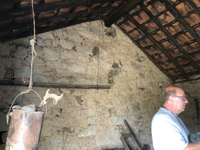 derelict stone barn inside 