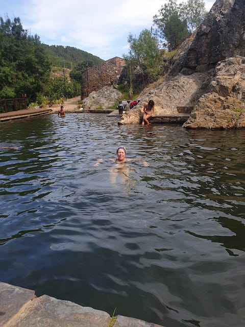 swimming in lake