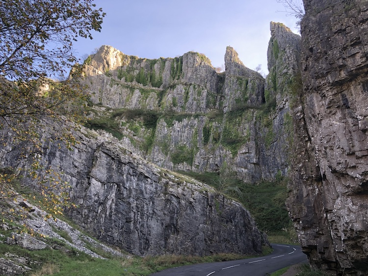 view looking up cheddar gorge